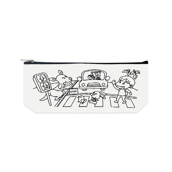 [아이스크림] 패브릭아트 컬러링 파우치(교통안전)