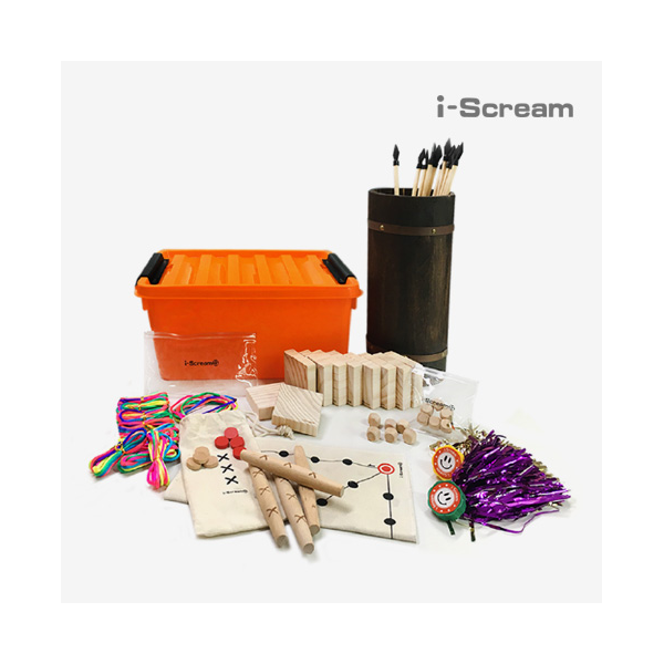 [아이스크림] 전통놀이 세트 (윷놀이/공기놀이/투호/비석치기/제기차기/실뜨기)