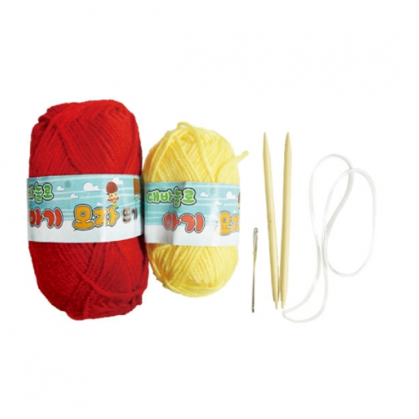 수업용대바늘로아기모자뜨기