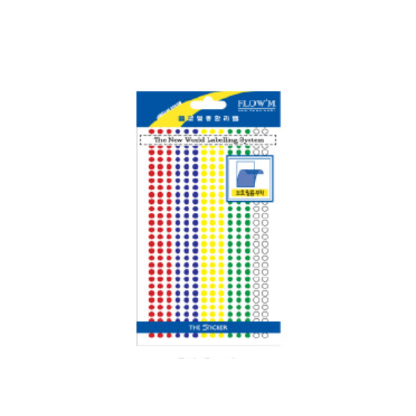 [플로엠]원형 스티커 310-1 / 3mm / 혼합 / 7매