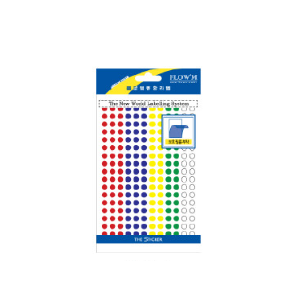 [플로엠]원형 스티커 303-1 / 5mm / 혼합 / 7매