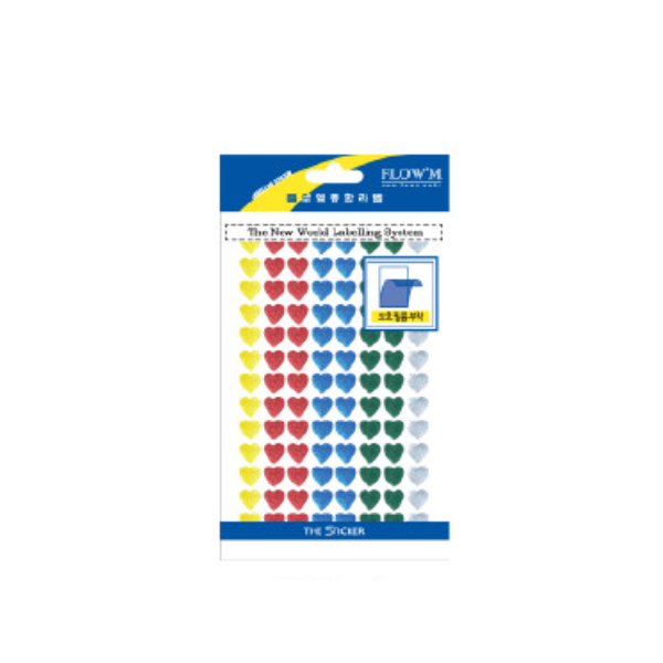 [플로엠]하트 스티커 328-1 / 8x9mm / 혼합 / 7매
