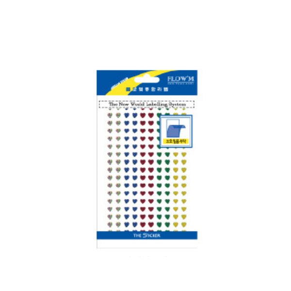 [플로엠]홀로그램 하트 스티커 328-3 / 6mm / 혼합 / 4매