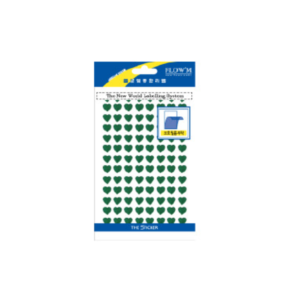 [플로엠]홀로그램 하트 스티커 328-2 / 8x9mm / 단색 / 4매