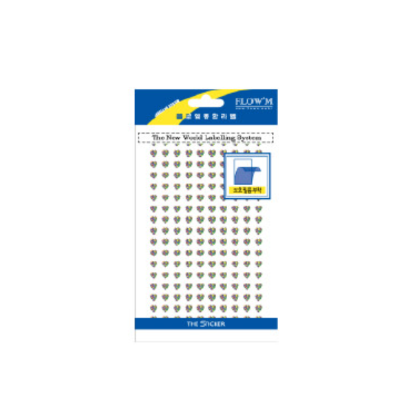 [플로엠]홀로그램 하트 스티커 328-4 / 6mm / 단색 / 4매