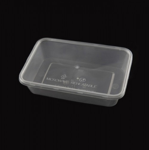 투명한 사각 플라스틱 그릇 2개1조(내열용기)