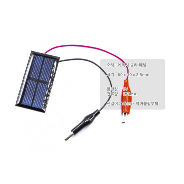 태양전지판 1V-170mA (60x30mm)