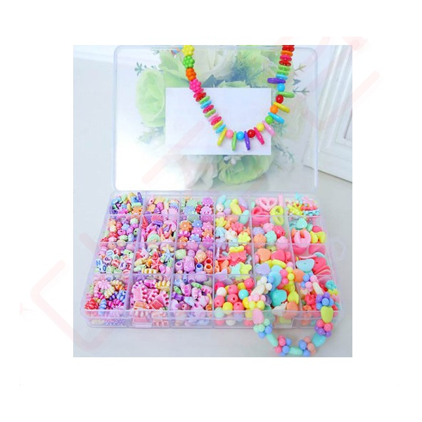 모양과 크기가 다양한 구슬 패키지 (줄포함,620p, 단체용)