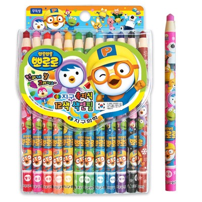 [지구]뽀로로 색연필 / 축지식 / 12색