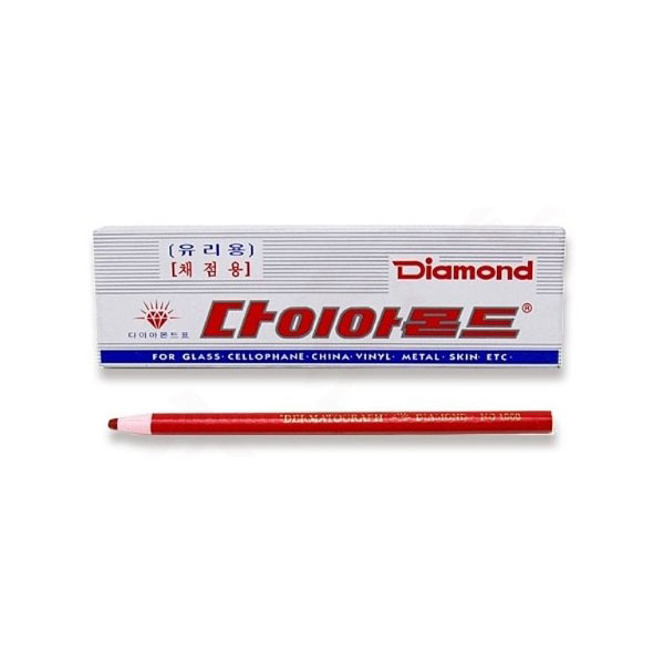 [보성]다이아몬드 유리용 색연필 / 종이말이 / 빨강 / 12개입