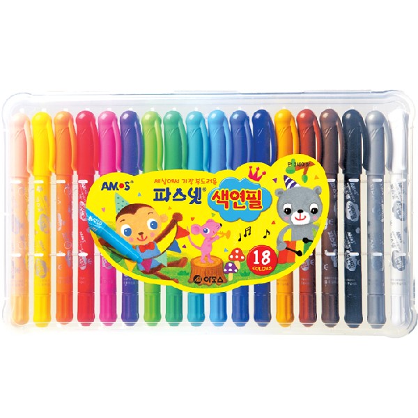 [아모스]파스넷색연필 / 18색