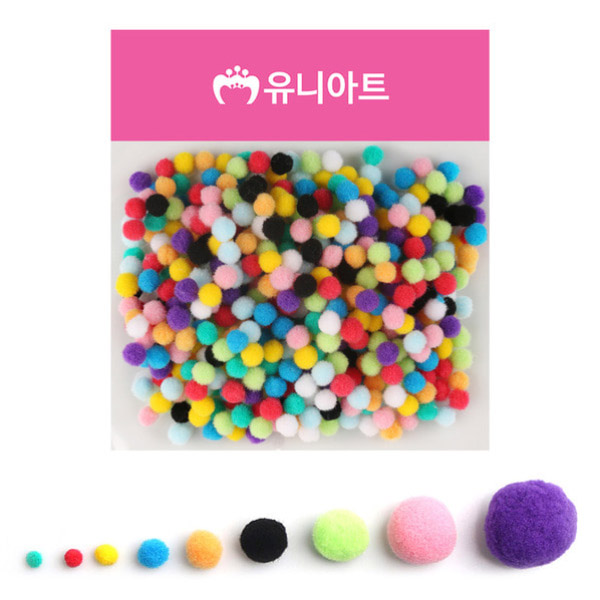 [유니아트] 5000 폼폼 / 혼합색상 / 방울 / 퐁퐁 / 뿅뿅