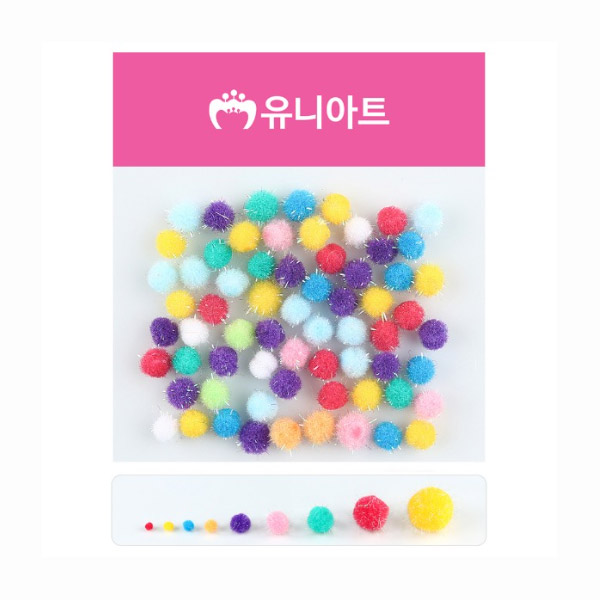 [유니아트] 1000반짝이 폼폼 / 혼합색상 / 방울 / 퐁퐁 / 뿅뿅