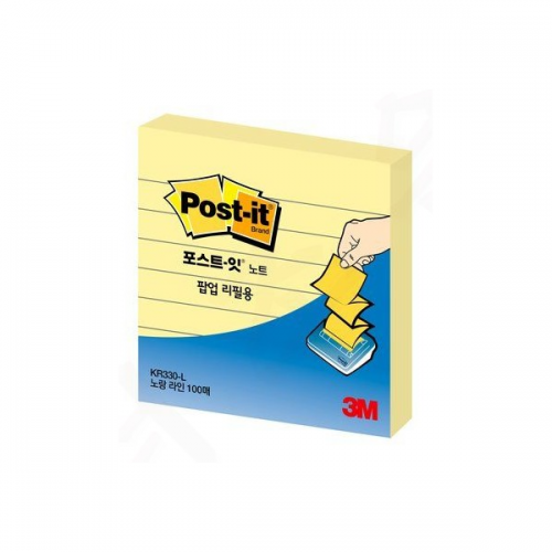 [3M]포스트잇 팝업 리필용 노트 KR-330 라인 / 76 x 76mm