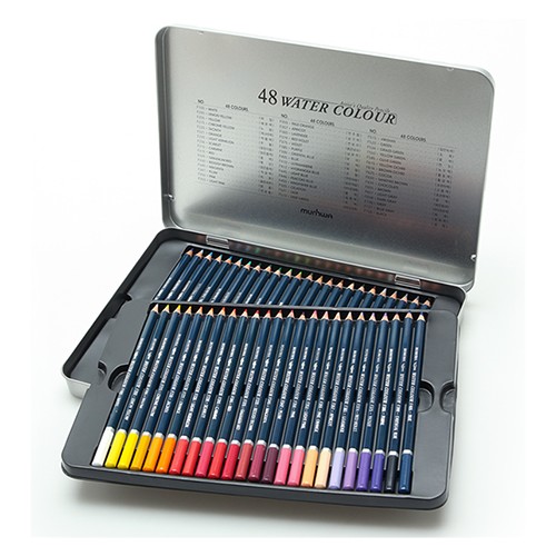 [문화]수채 색연필 틴 / 48색