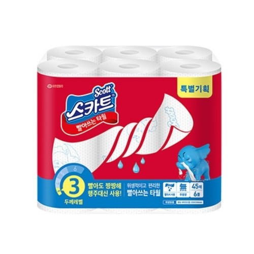[유한킴벌리]스카트 빨아쓰는타월 / 45매 6롤